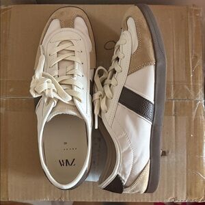 Zara Women’s Cream and Brown Sneakers